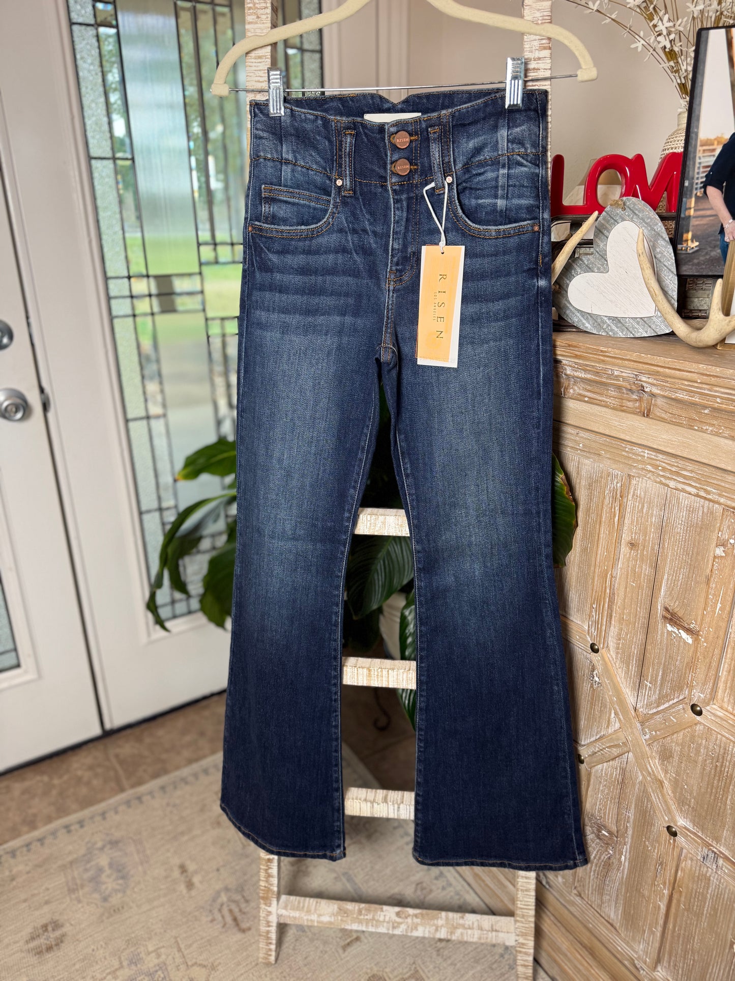 Risen Jean - High Rise Flare with Seam Detail
