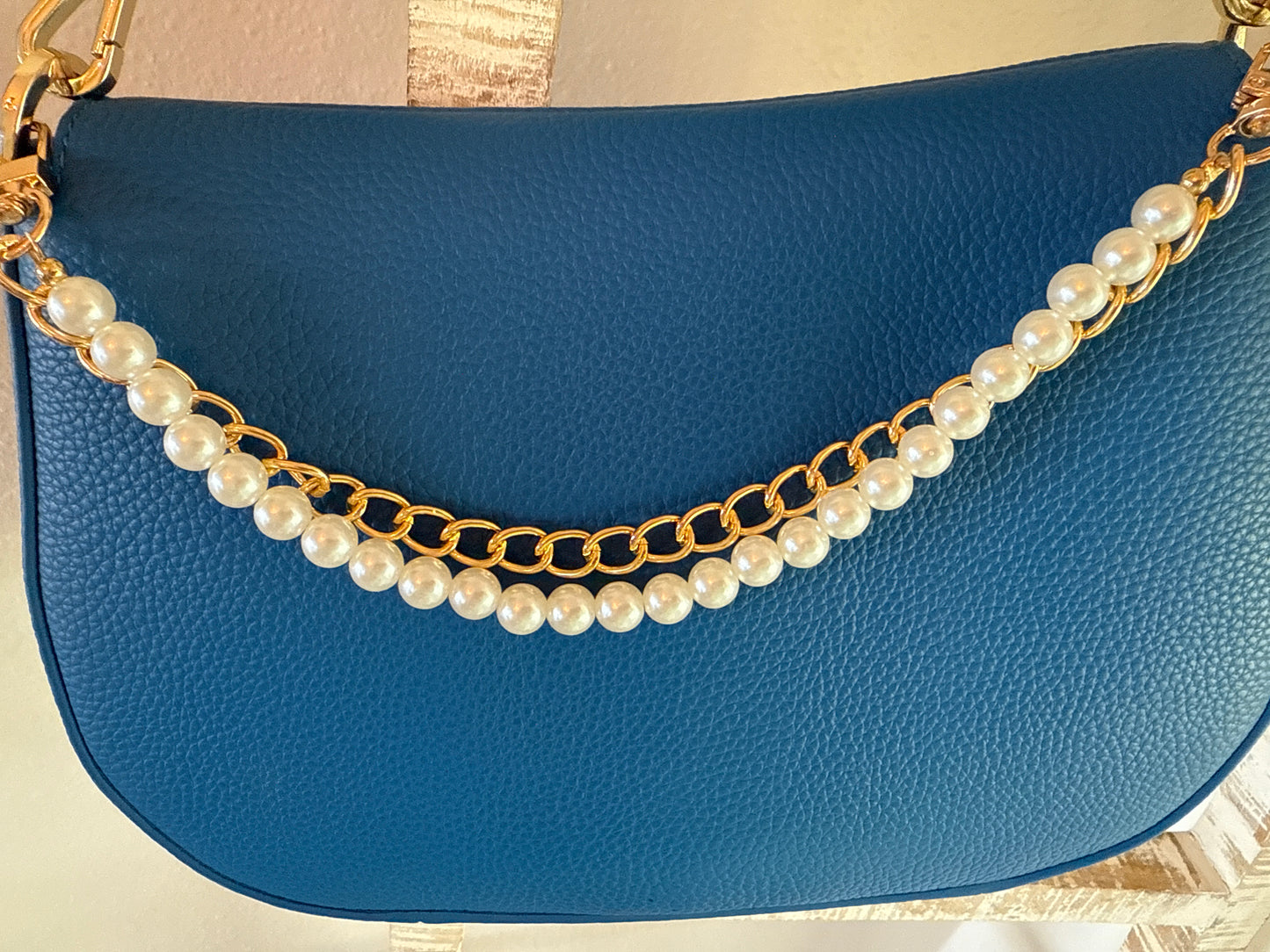 Gold & Pearl Purse Chain