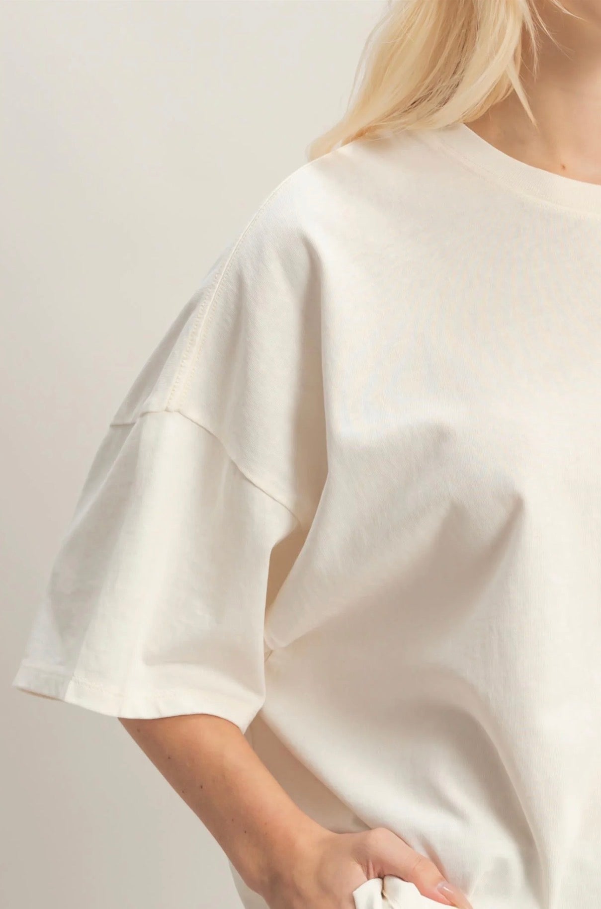 Oversized Mineral Wash Tee in Off White