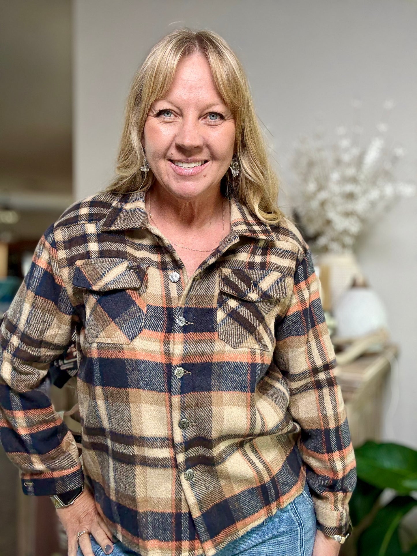 Brown Flannel Western Yoke Jacket
