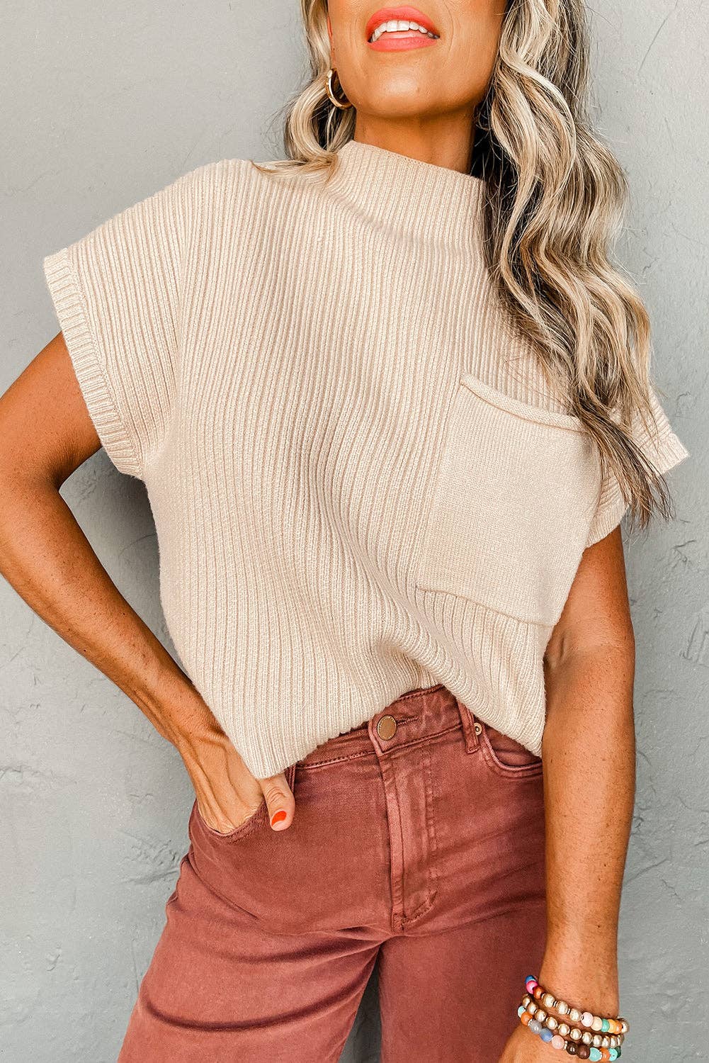 Pocket Ribbed Sweater
