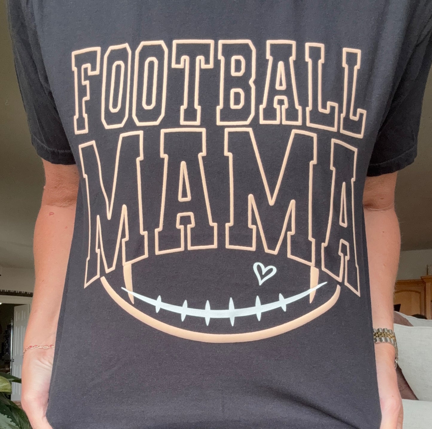 Football Mama Puff Print Tee