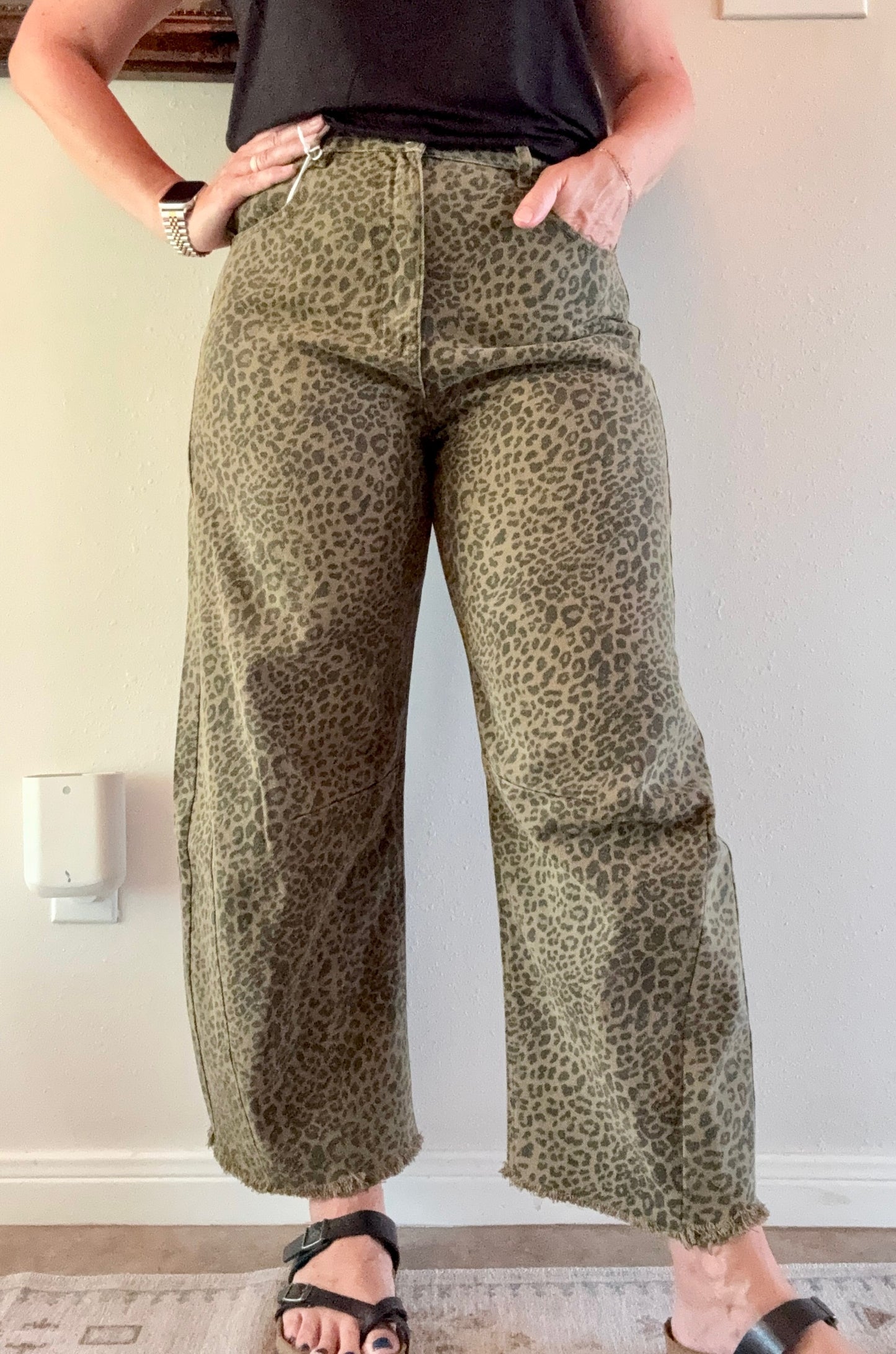 Cheetah Barrel Jean