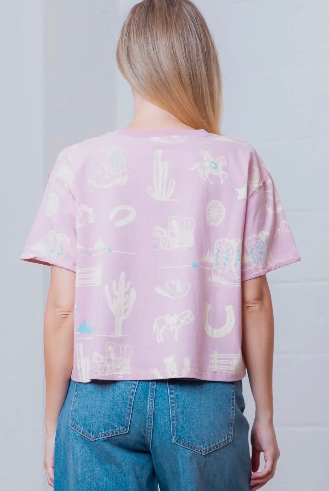 Pink Western Print Tee