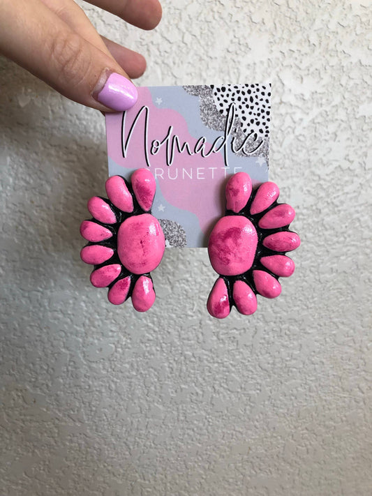 Henley Earrings- Pink Stone