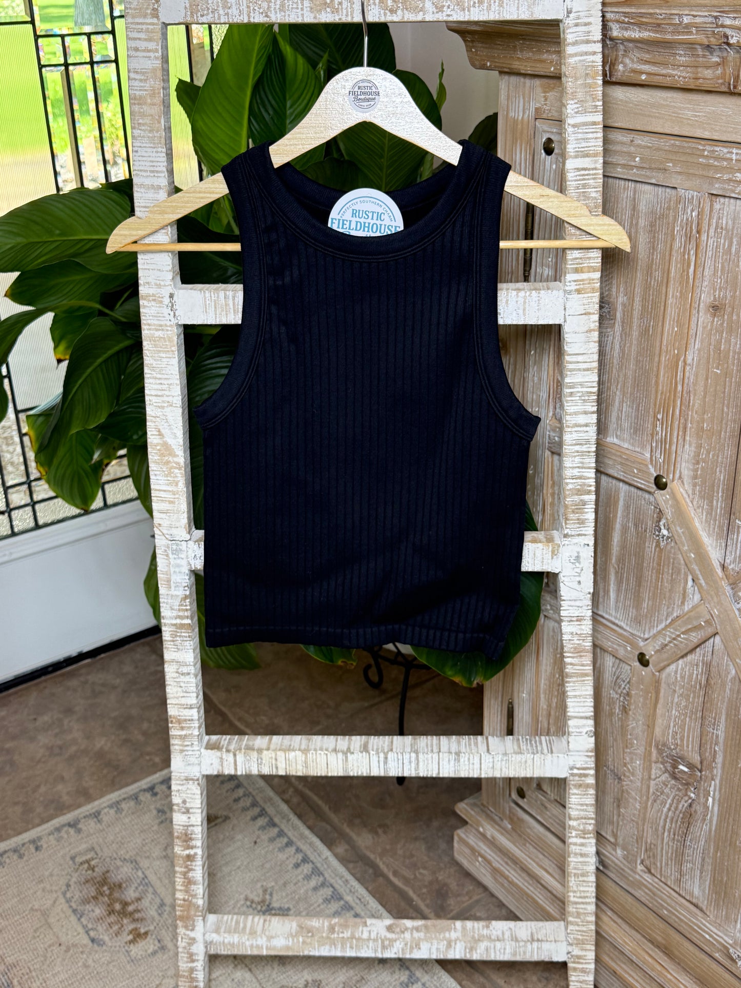Black Ribbed Tank