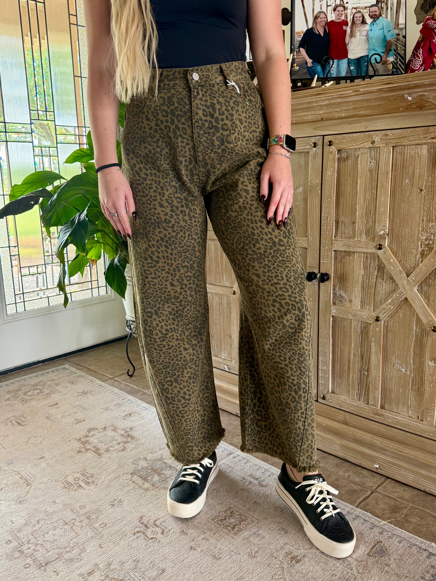 Cheetah Barrel Jean