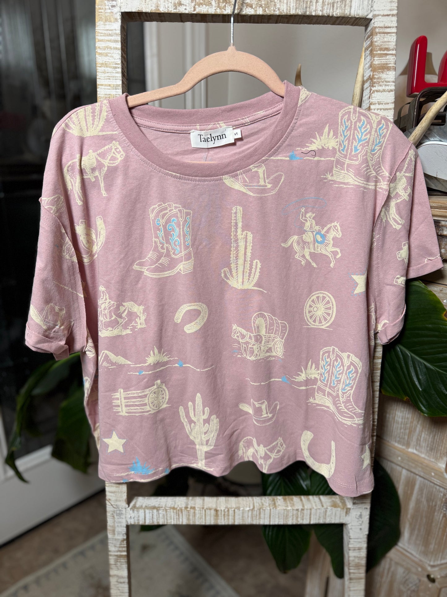 Pink Western Print Tee