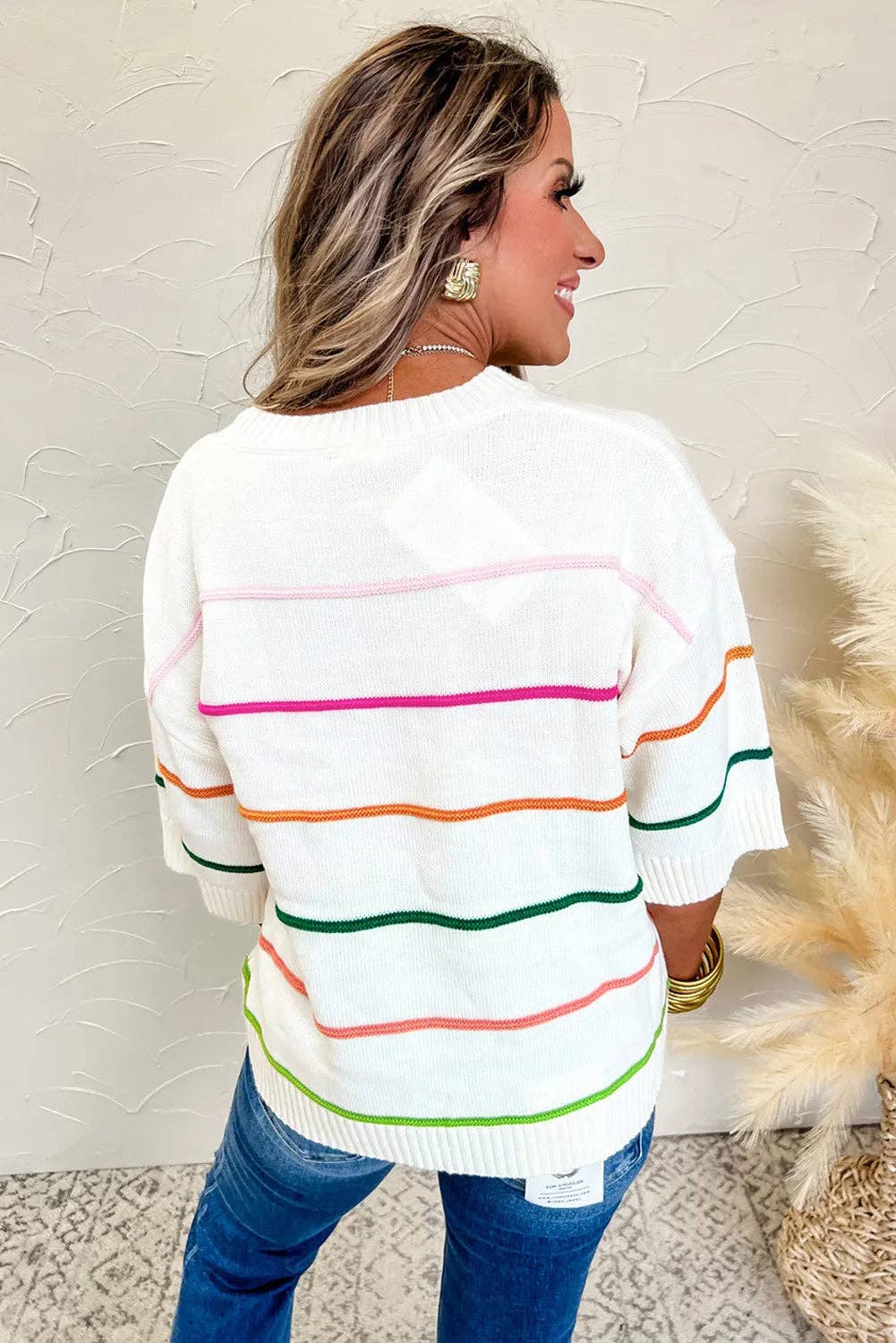 Spring Color Block Sweater