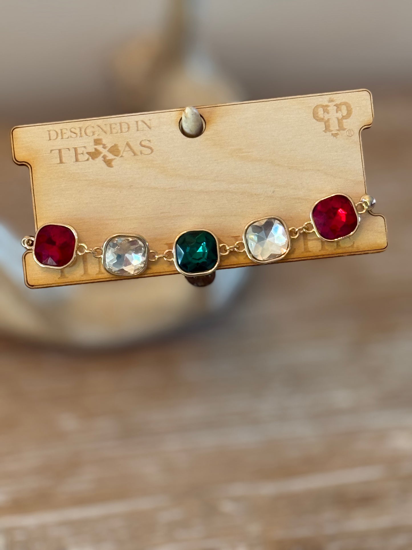 Christmas Rhinestone Curvy Bracelet