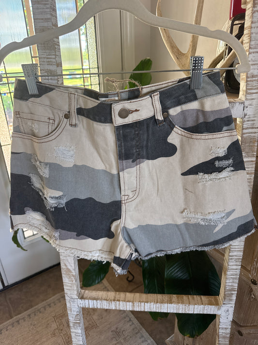 Black & Grey Camo Short