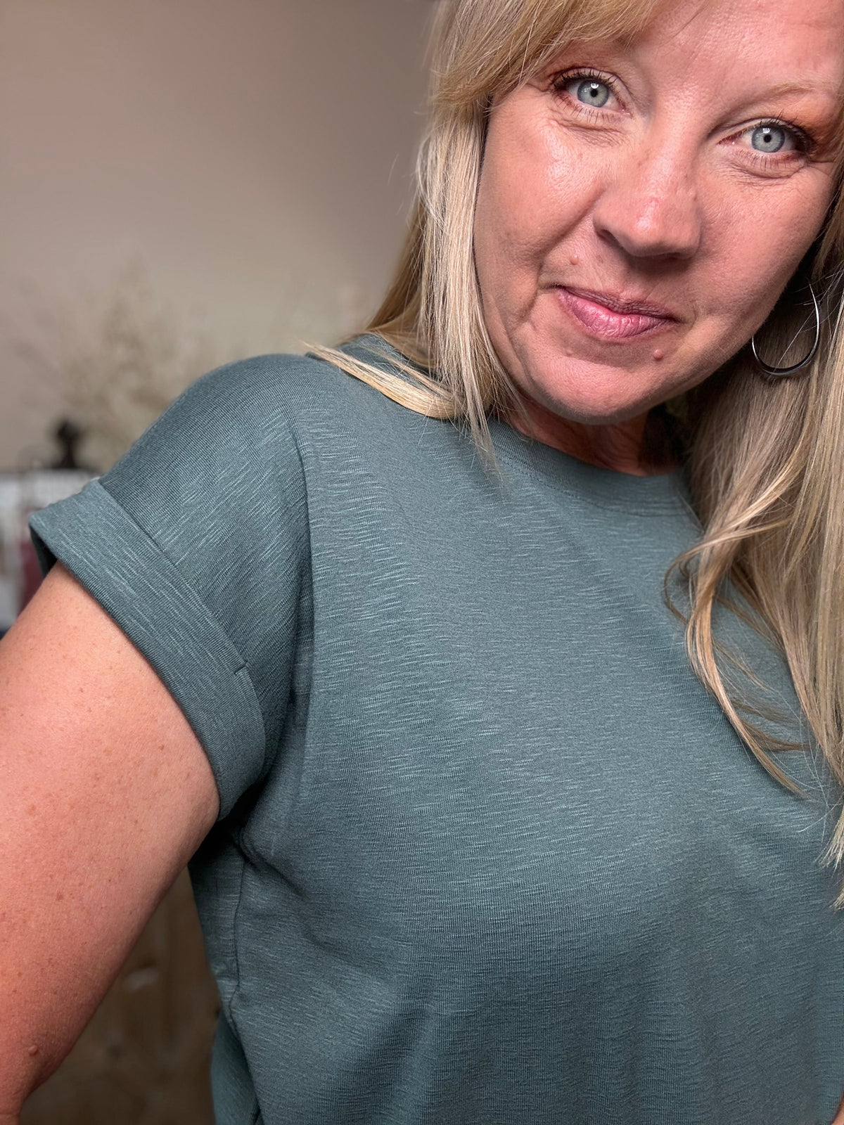 Cotton Rolled Sleeve Tee