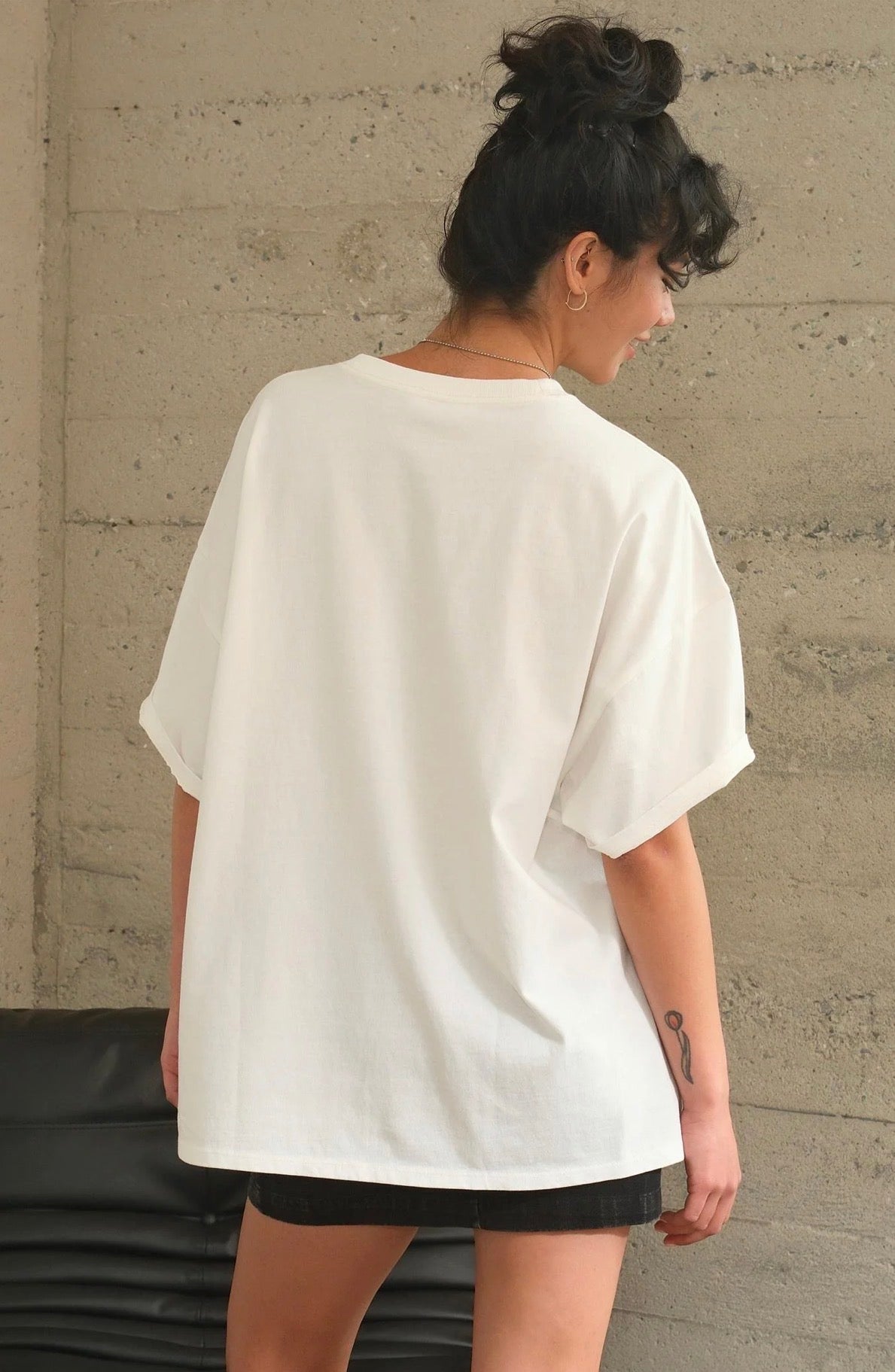 Oversized Mineral Wash Tee in Off White