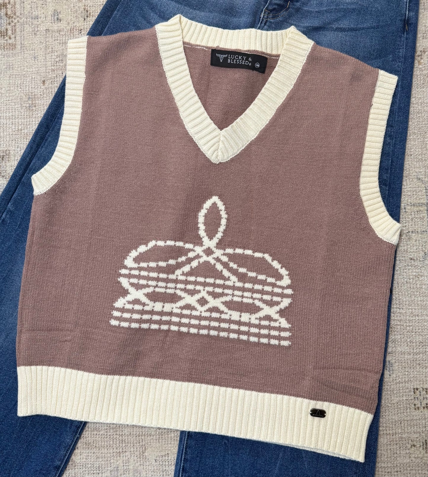 Beige Knit Sweater Camel Bootstitch