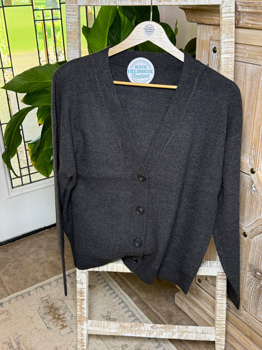 Charcoal Sweater Cardigan
