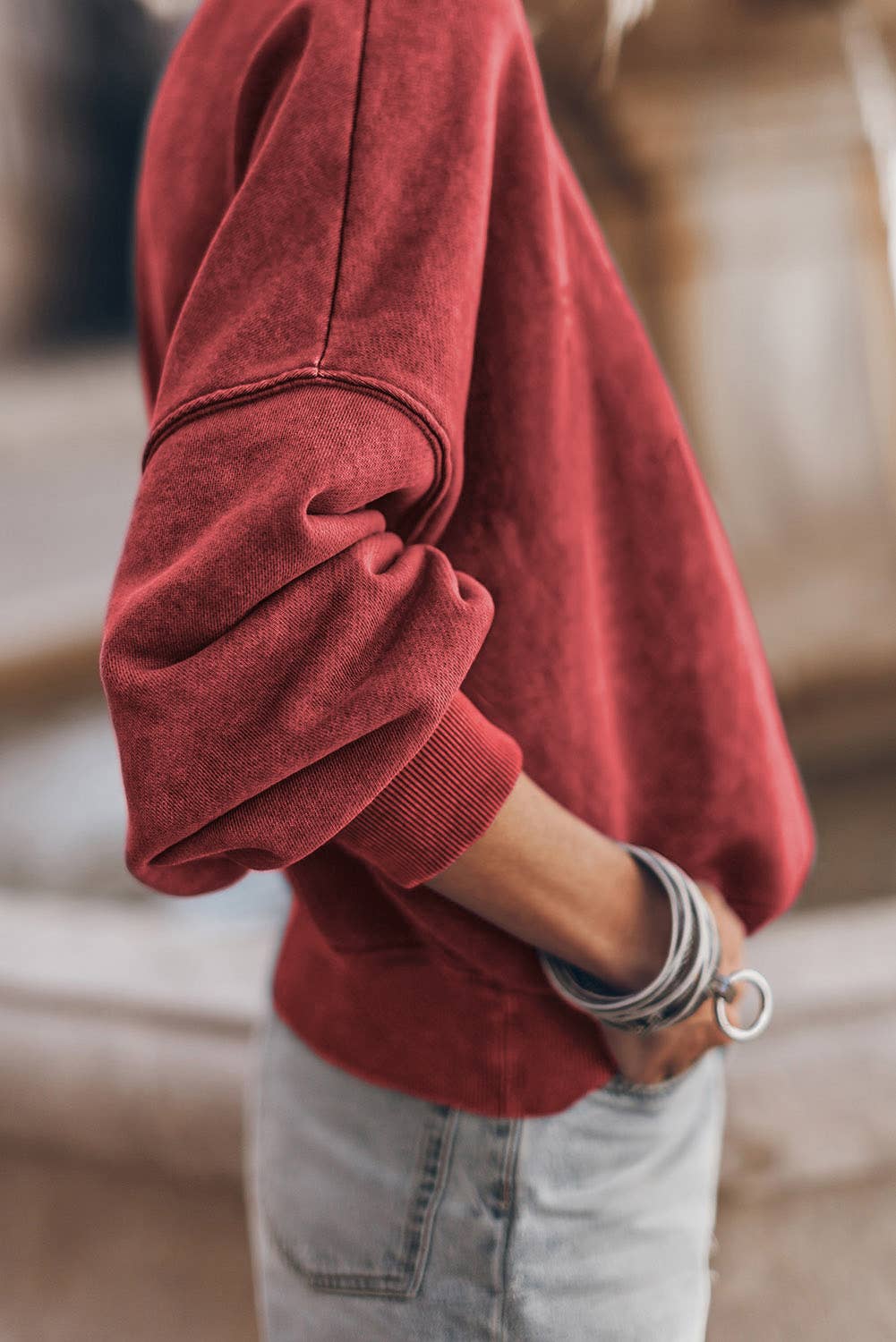 Drop Shoulder Pullover Sweatshirt