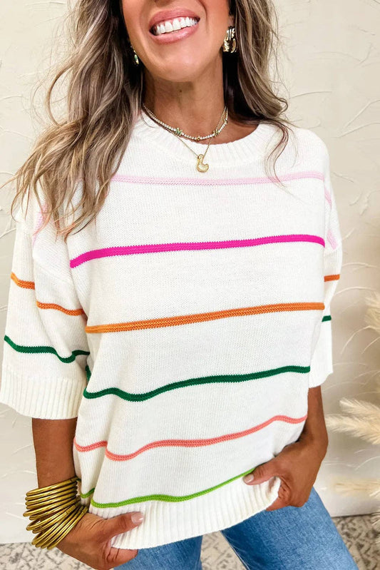 Spring Color Block Sweater