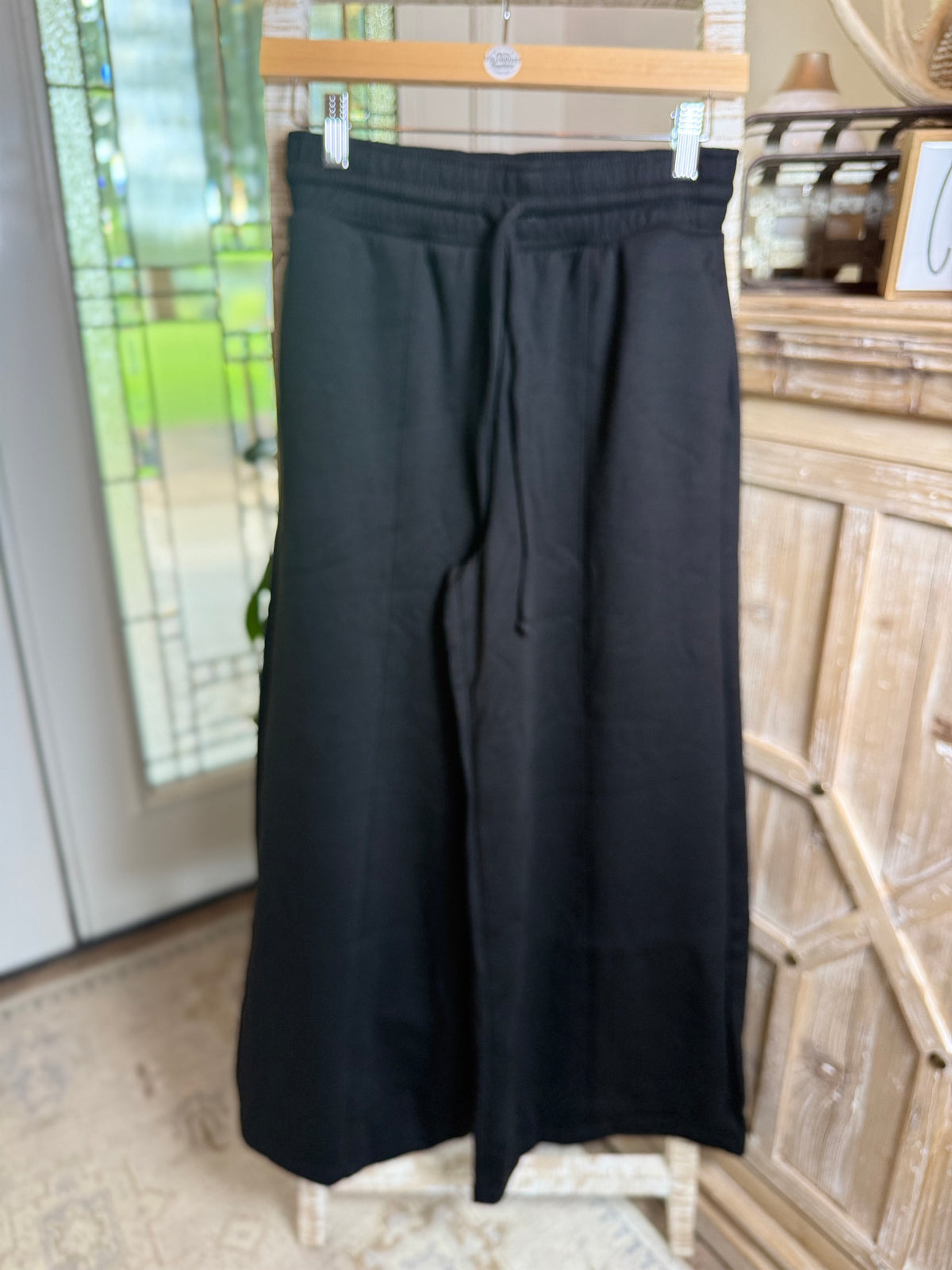 Black Scuba Drawstring Pants