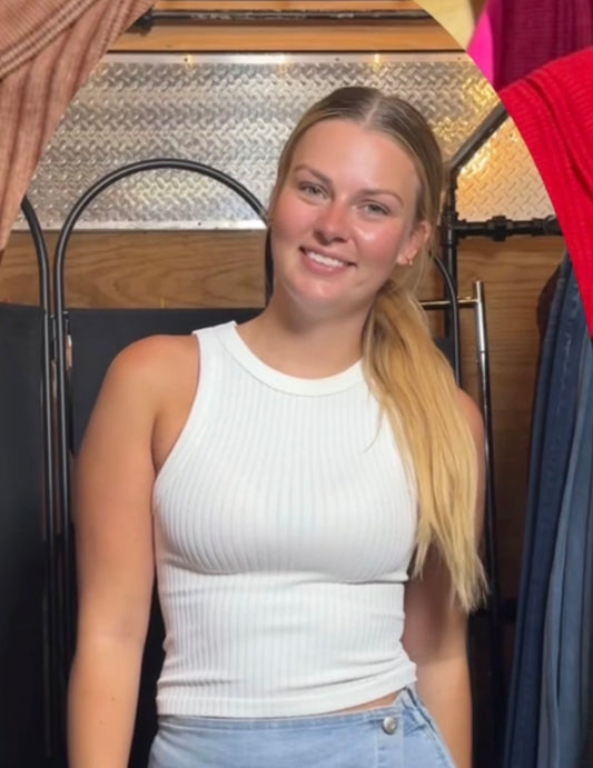 White Ribbed Tank