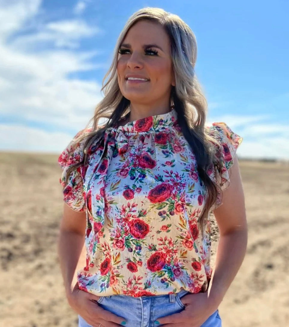 Porcelain Petals Top