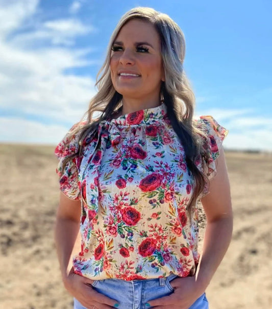 Porcelain Petals Top