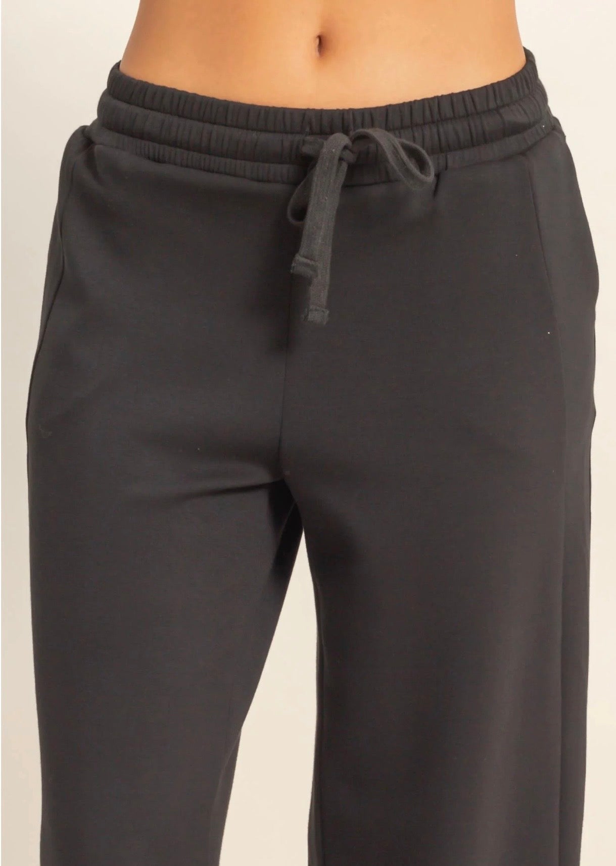 Elastic Waist Wide-Leg Pants