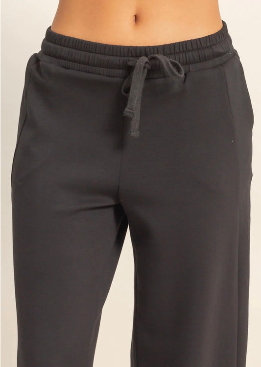 Elastic Waist Wide-Leg Pants