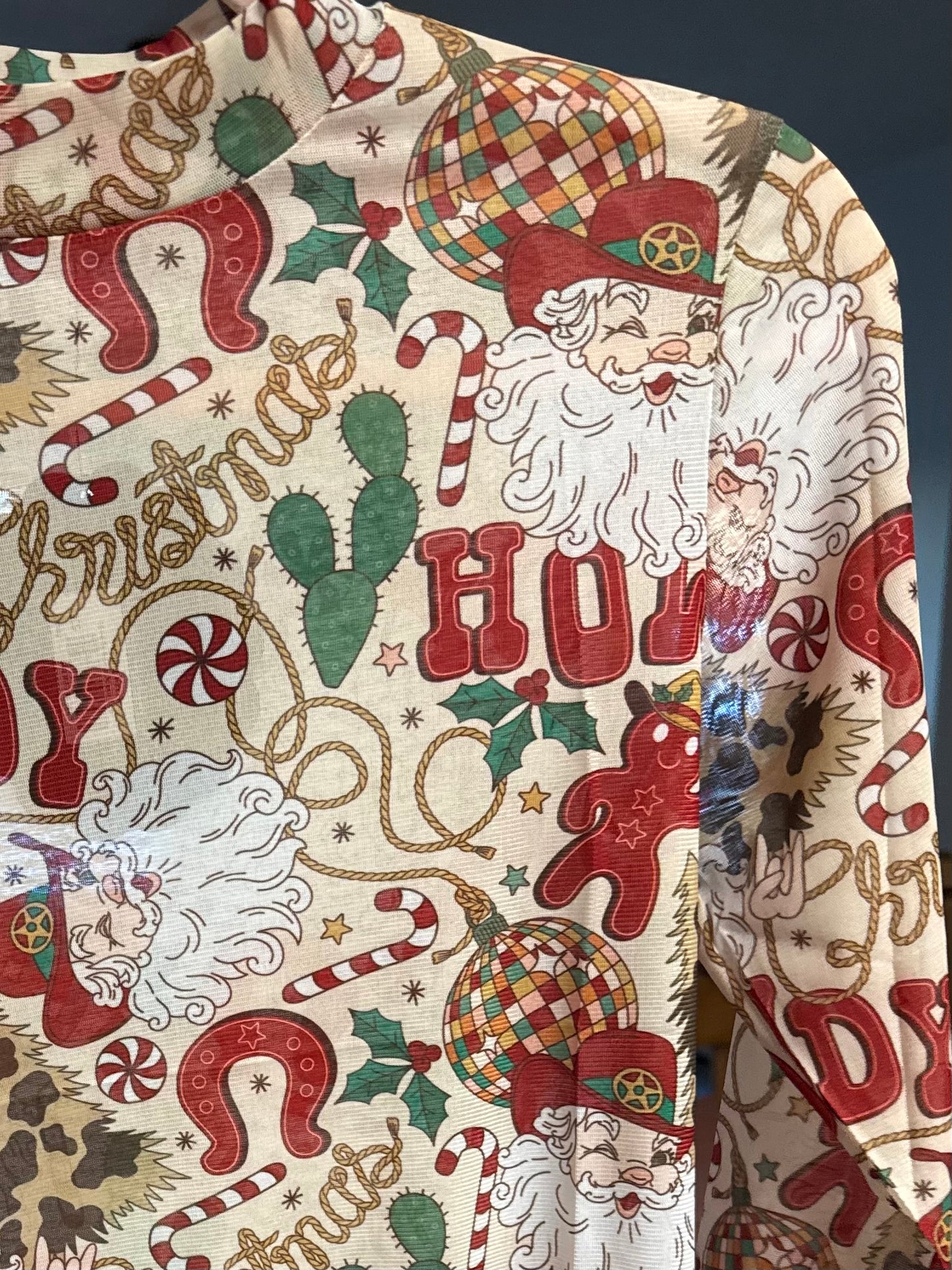 Howdy Santa Mesh Top