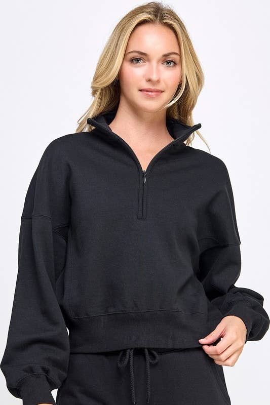 Fleece Comfy Half Zip Sweatshirt