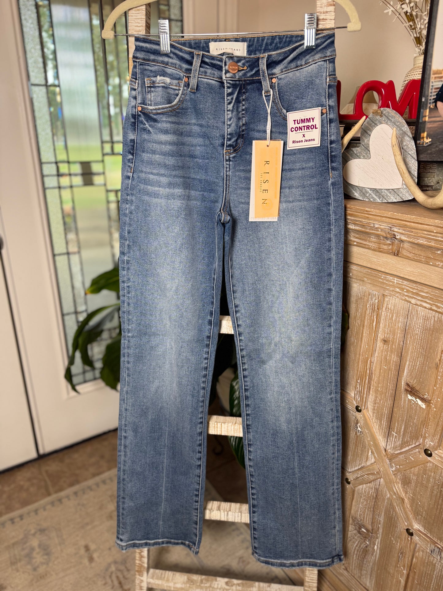 Risen Jean - Tummy Control High Rise Straight Jeans