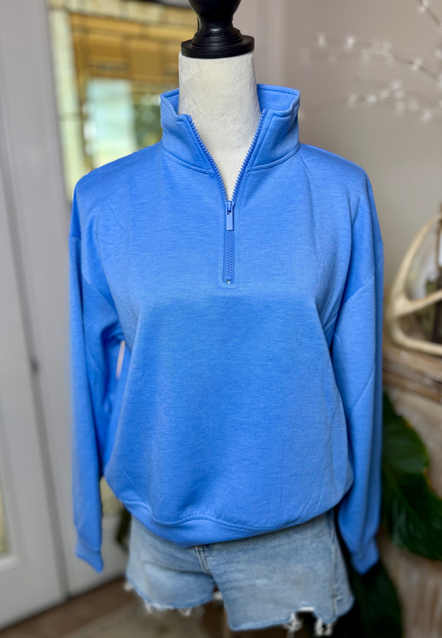 Scuba 1/2 Zip Pullover - Cornflower Blue
