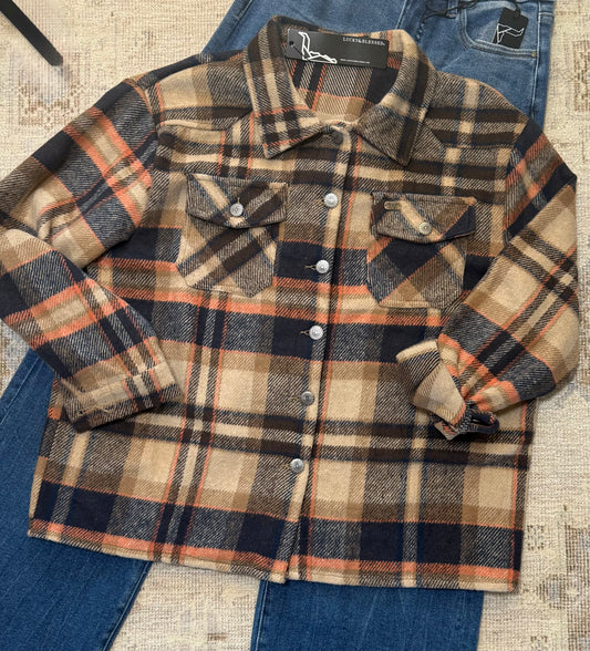 Brown Flannel Western Yoke Jacket