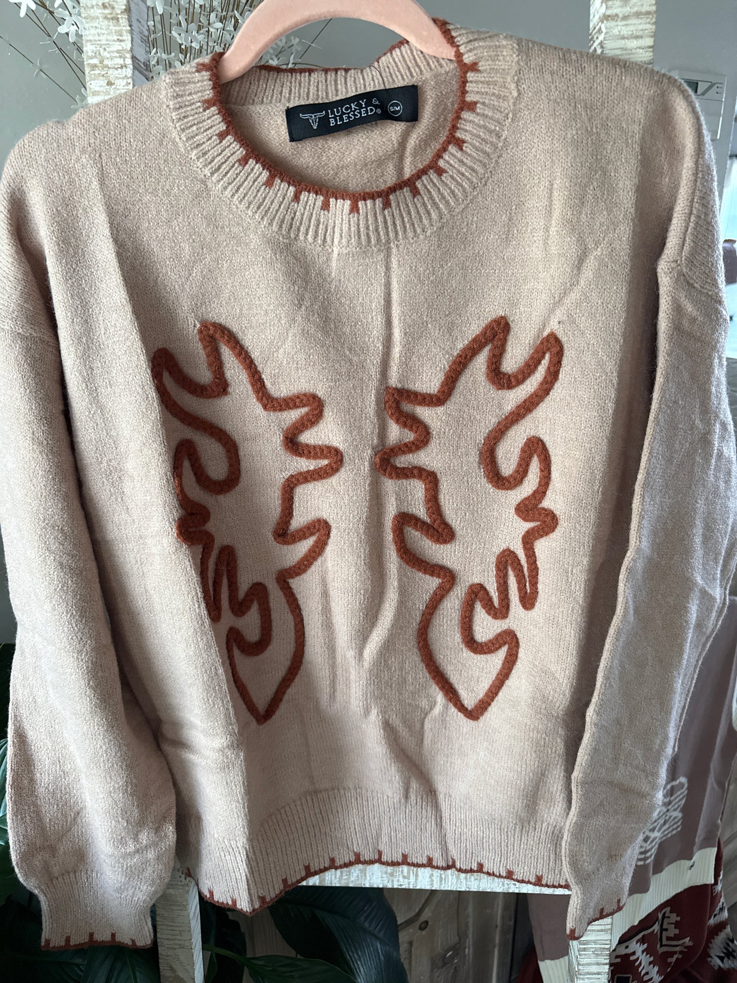 Beige Knit Sweater Camel Bootstitch