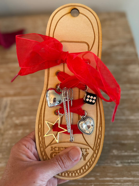 Lucky Red Heart Shoe Charm