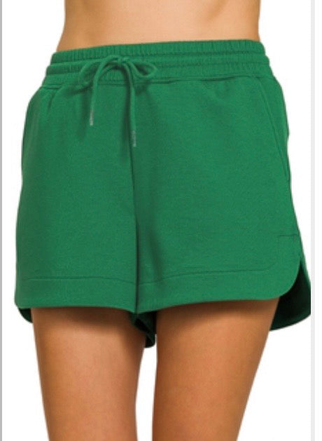 Dark Green Scuba Shorts