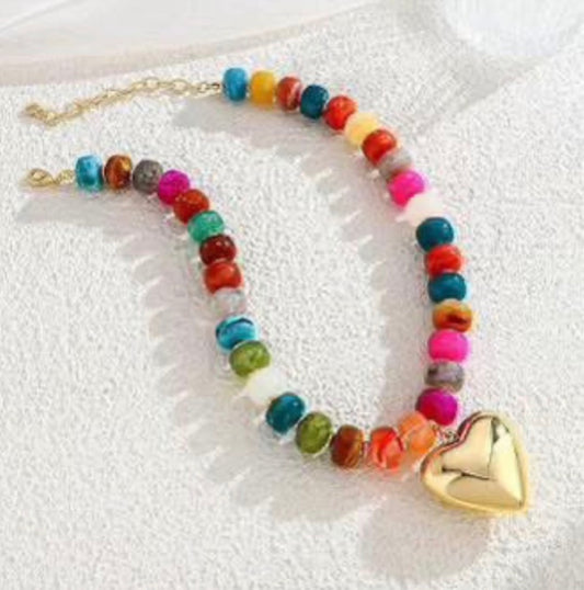 Bright Bubble Heart Necklace