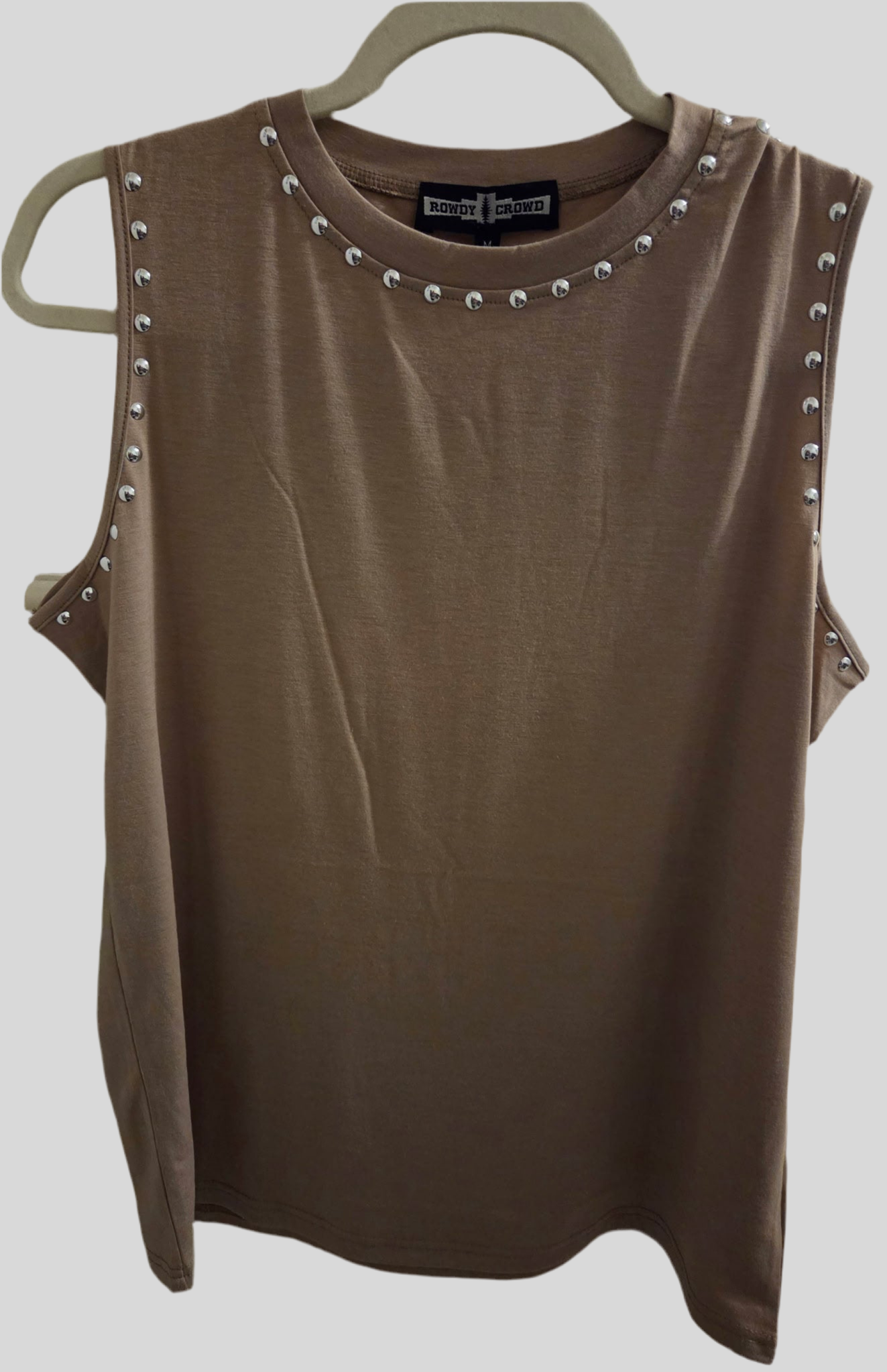 Rowdy Studded Tank Cream