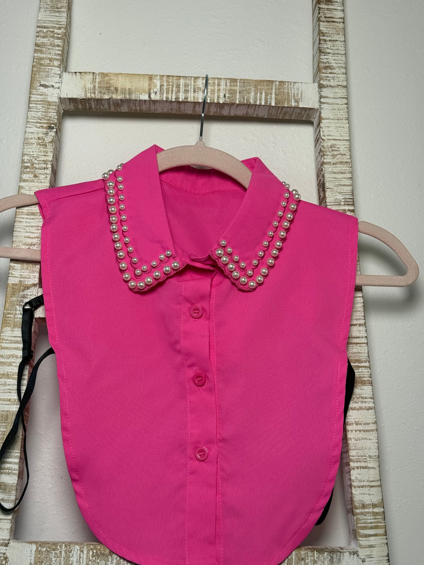 Hot Pink Pearl Faux Corporate Collar