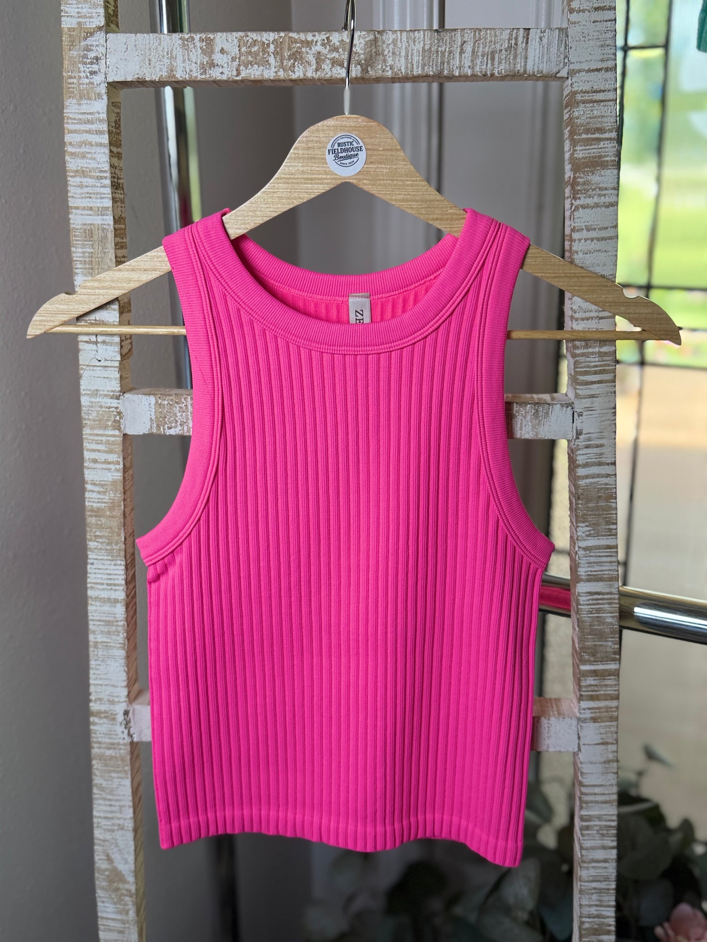 Hot Pink Ribbed Tank