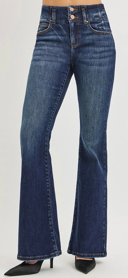 Risen Jean - High Rise Flare with Seam Detail