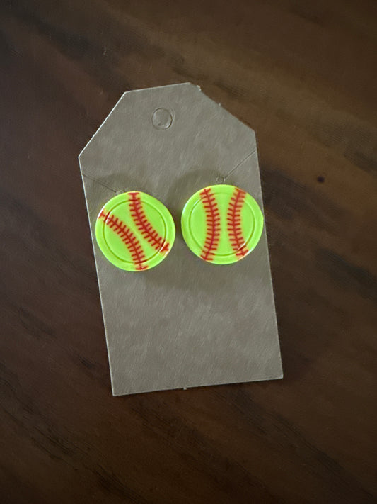 Softball Stud Earring