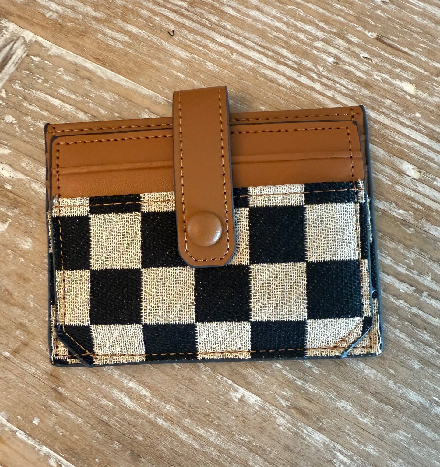 Tan Checkmate Wallet