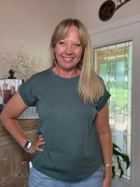 Cotton Rolled Sleeve Tee