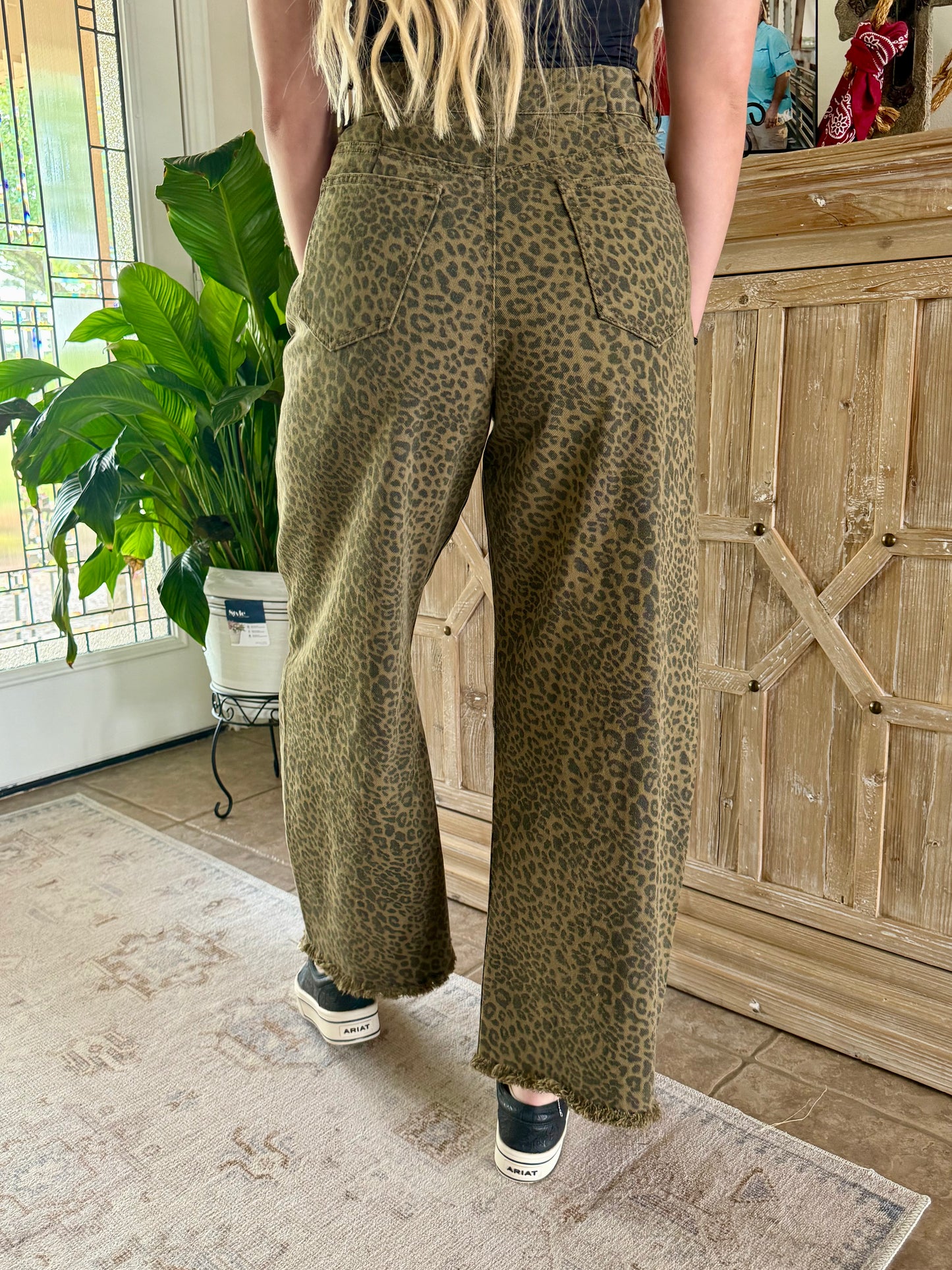 Cheetah Barrel Jean