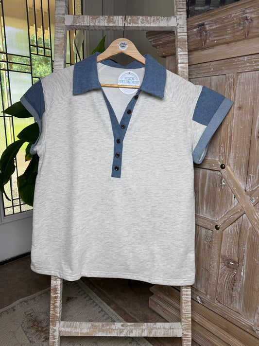 Denim Days Collared Blouse