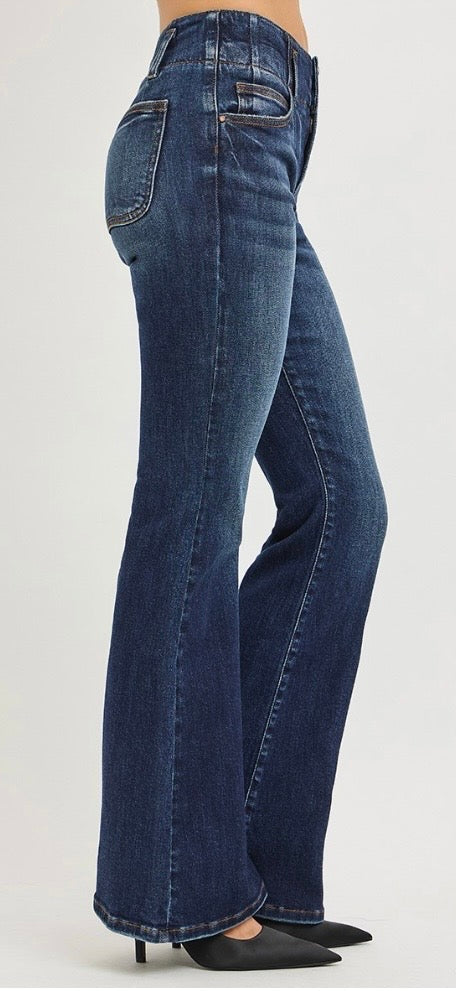 Risen Jean - High Rise Flare with Seam Detail