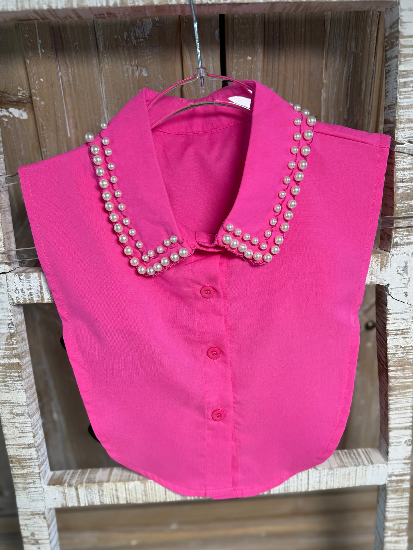 Hot Pink Pearl Faux Corporate Collar