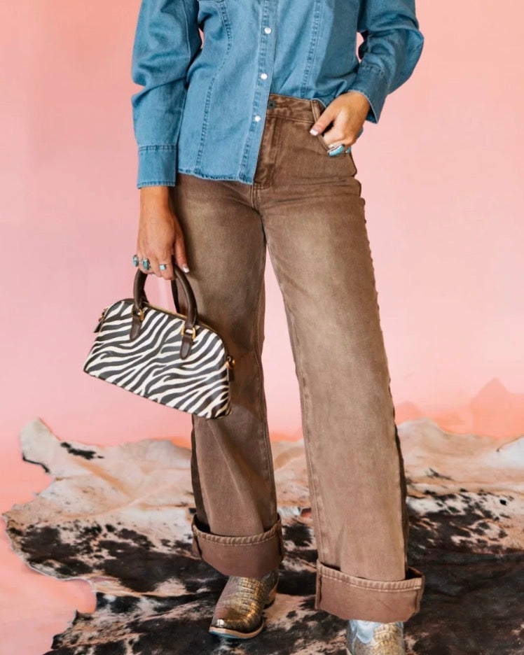 Out of Line Jeans in Mocha