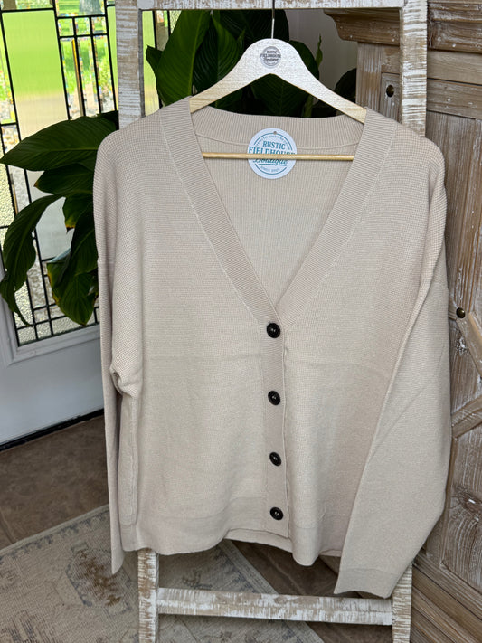 Sand Beige Sweater Cardigan