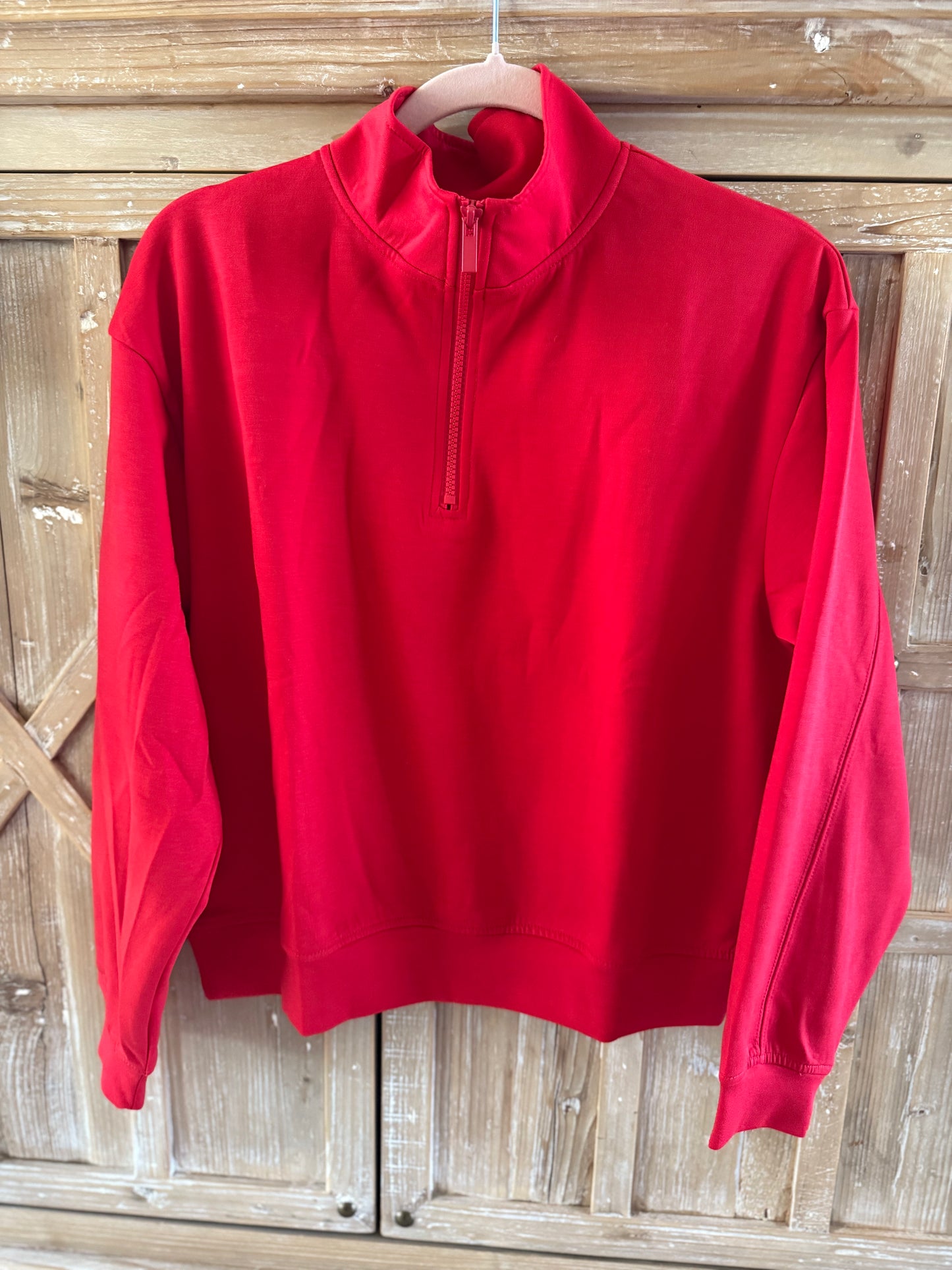 Red Scuba 1/2 Zip Pullover Sweatshirt